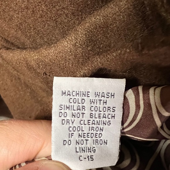 Tulle Overcoat Womens M Brown‎ Wool Blend Collar Button Pockets Lined Collar - Picture 5 of 14